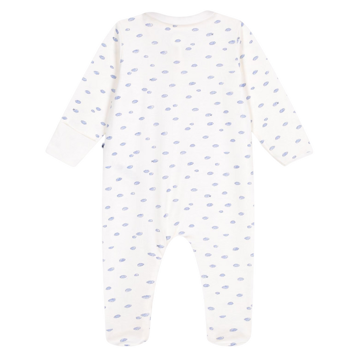 Petit Bateau - Katoenen babypyjama met rits - Wolkjesprint
