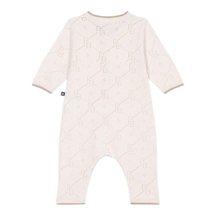 Petit Bateau - Babypakje van gebreid ajourkatoen - Ecru