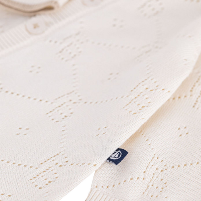 Petit Bateau - Babypakje van gebreid ajourkatoen - Ecru