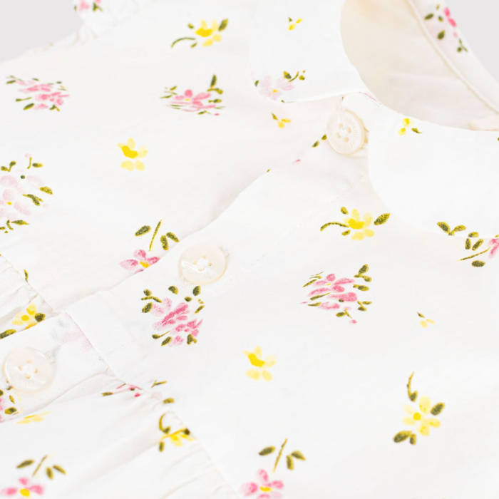 Petit Bateau - Romper van katoen met bloemenprint