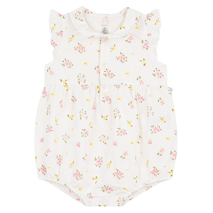 Petit Bateau - Romper van katoen met bloemenprint