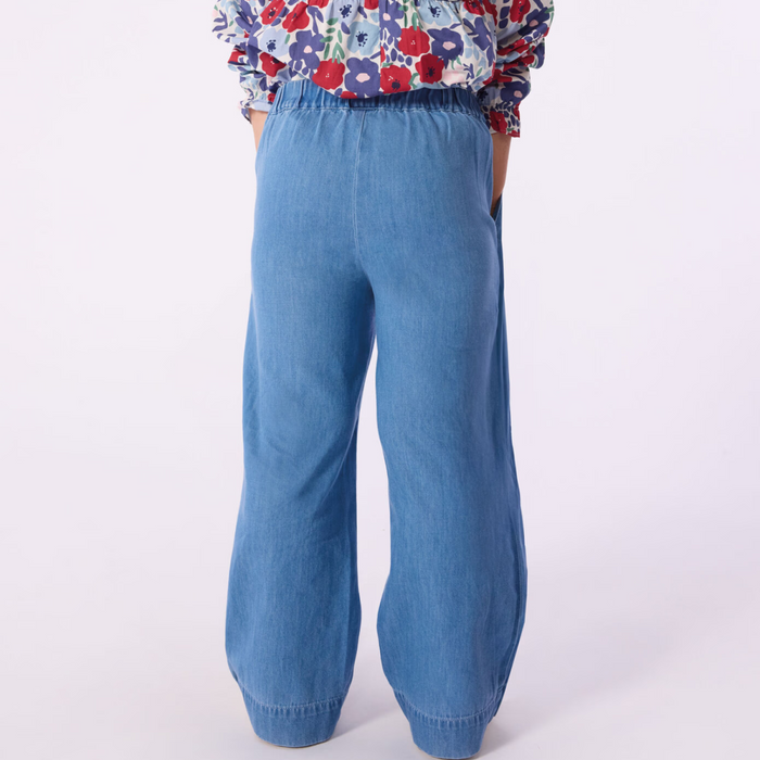 Petit Bateau - Kinderbroek met wijde pijpen - Denim