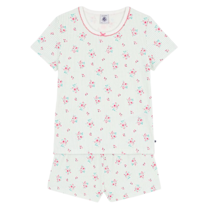 Petit Bateau - Katoenen pyjama met bloemenprint kort
