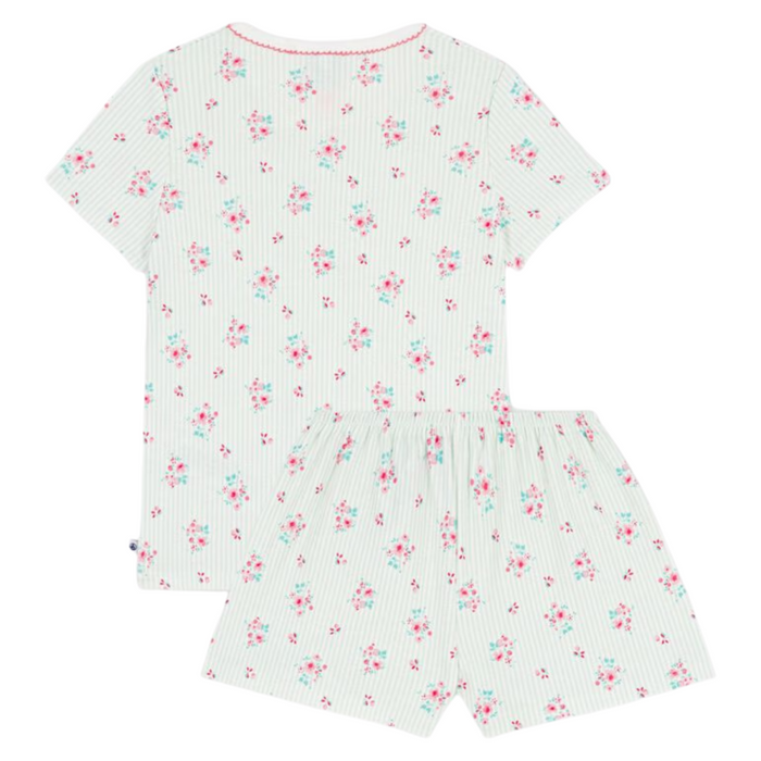 Petit Bateau - Katoenen pyjama met bloemenprint kort