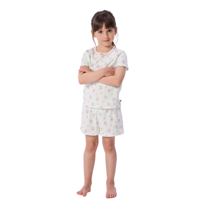 Petit Bateau - Katoenen pyjama met bloemenprint kort