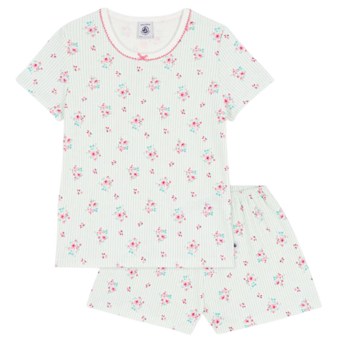 Petit Bateau - Katoenen pyjama met bloemenprint kort