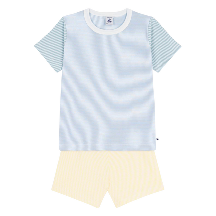 Petit Bateau - Korte katoenen kinderpyjama met streepjes