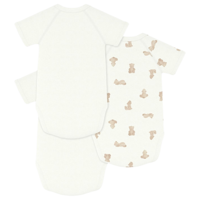 Petit Bateau - Set van 3 body's met korte mouwen met beertjes