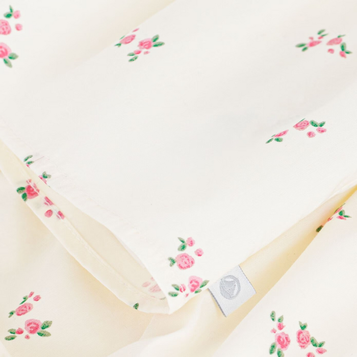 Petit Bateau - Tweedelig katoenen babysetje met een bloesje en een pofbroekje met bloemenprint