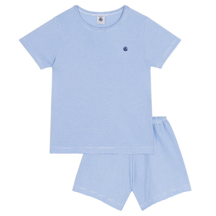 Petit Bateau - Korte katoenen kinderpyjama met streepjes