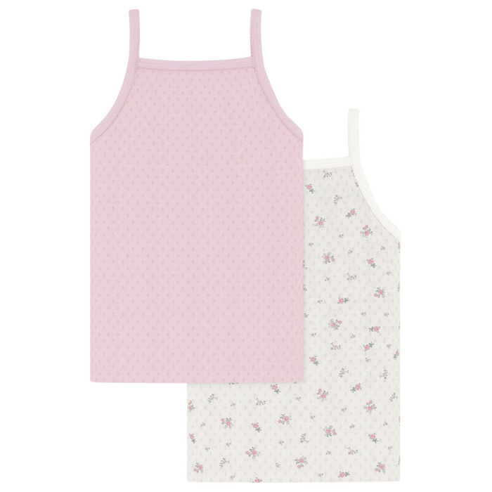 Petit Bateau - Set van 2 hemdjes met spaghettibandjes