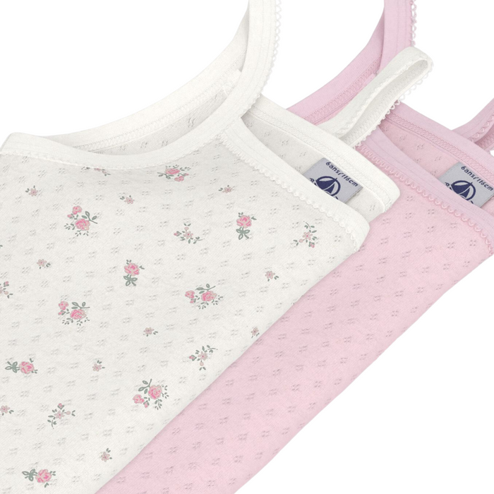 Petit Bateau - Set van 2 hemdjes met spaghettibandjes