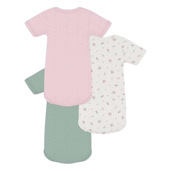 Petit Bateau - Set van 3 body's met korte mouwen bloemprint