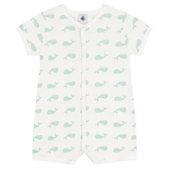 Petit Bateau - Kort katoenen pakje met walvisprint voor baby's