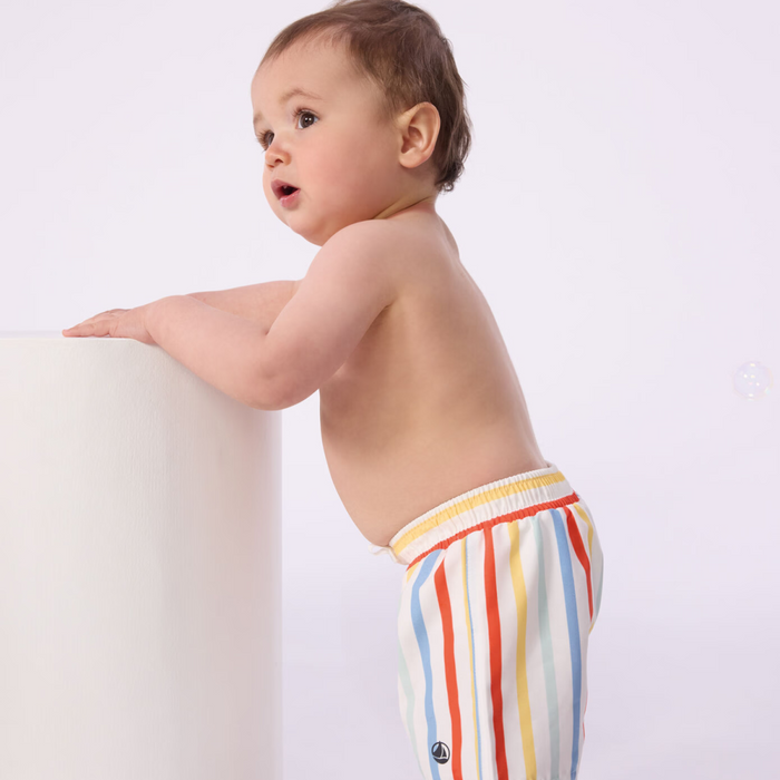 Petit Bateau - Gestreepte zwemshort voor baby's