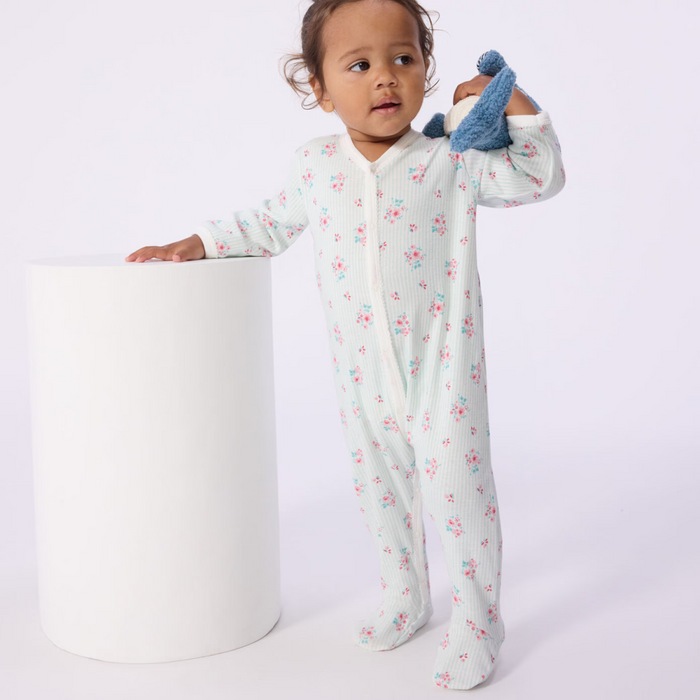 Petit Bateau - Katoenen babypyjama met bloemenprint