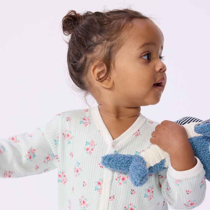 Petit Bateau - Katoenen babypyjama met bloemenprint