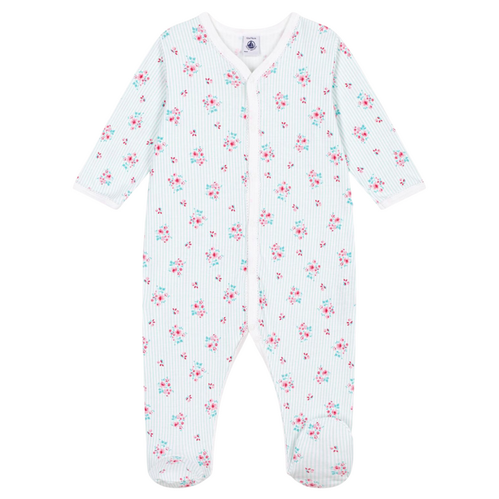 Petit Bateau - Katoenen babypyjama met bloemenprint
