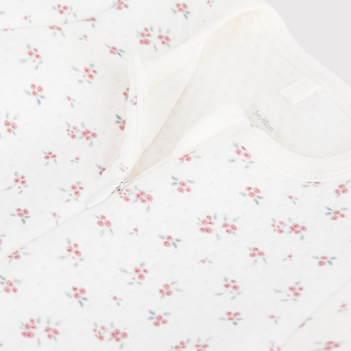 Petit Bateau - Babypakje met rits en bloemenprint