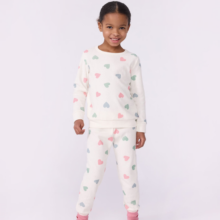 Petit Bateau - 2-delige pyjama éponge met hartjes