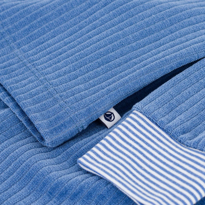 Petit Bateau - 2-delige pyjama Velours blauw