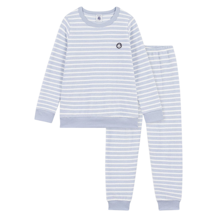 Petit Bateau - 2-delige pyjama éponge blauw