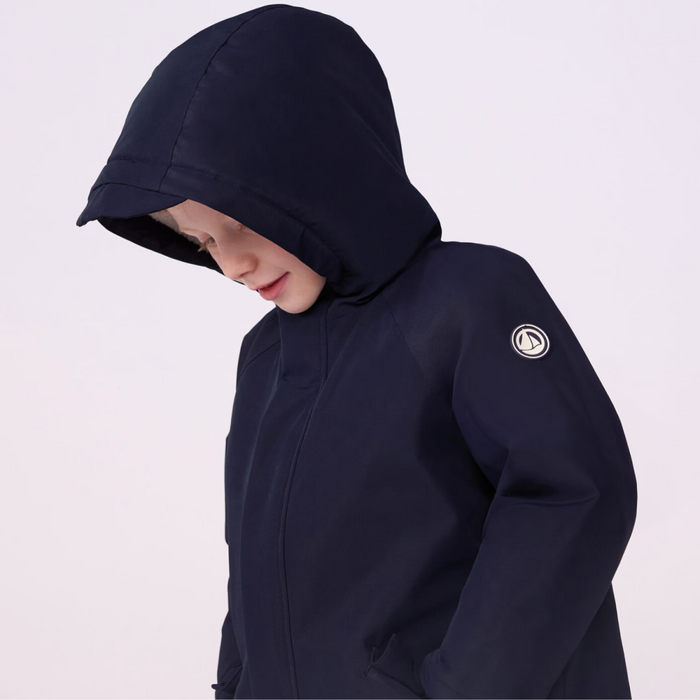 Petit Bateau - Halflange effen parka - Smoking Blue