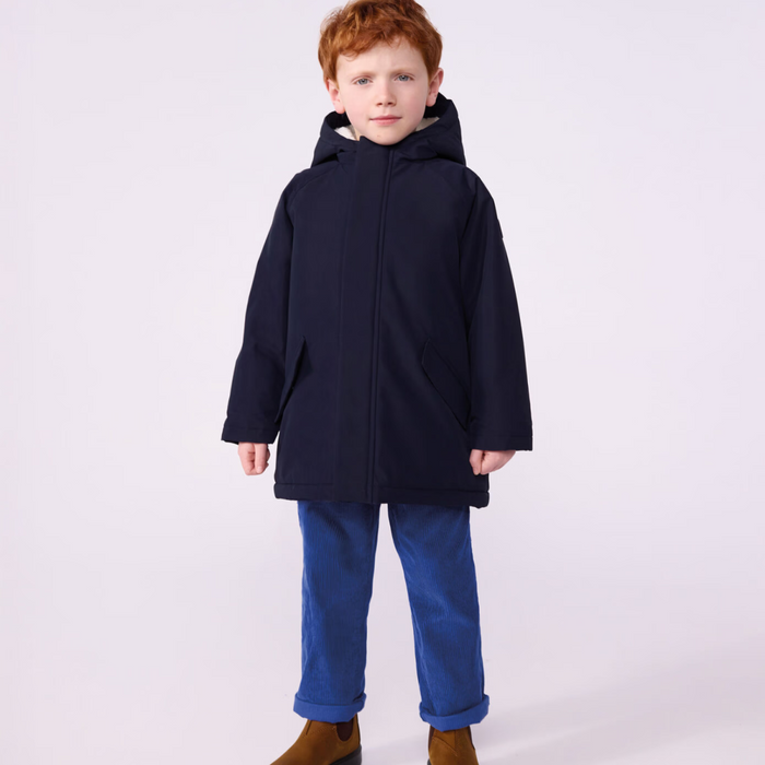 Petit Bateau - Halflange effen parka - Smoking Blue