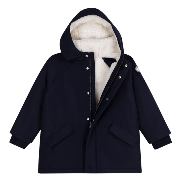Petit Bateau - Halflange effen parka - Smoking Blue