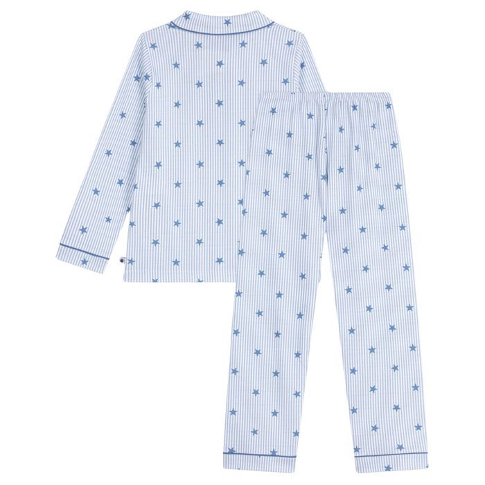 Petit Bateau - Katoenen geknoopte pyjama met sterretjesprint