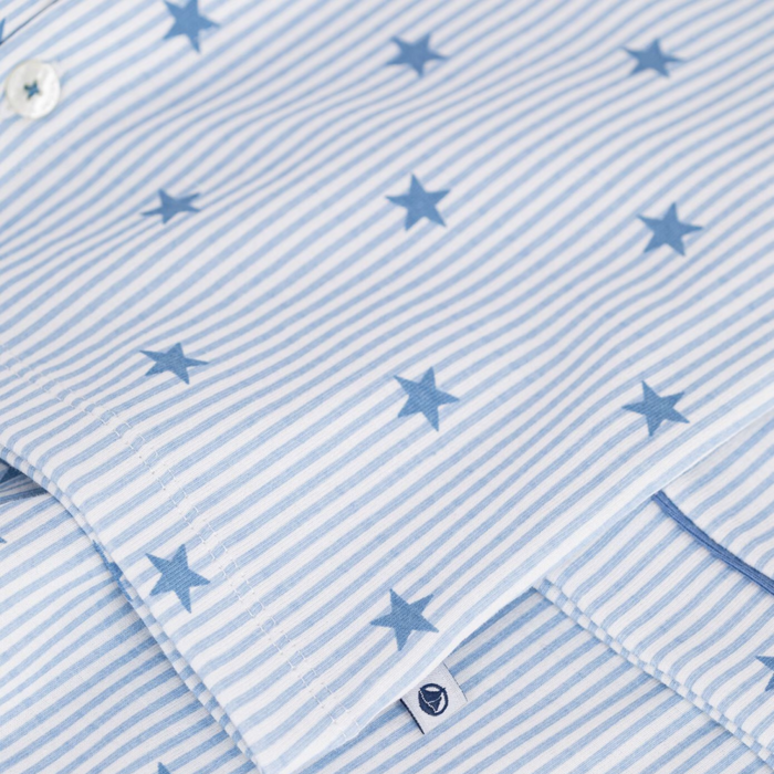 Petit Bateau - Katoenen geknoopte pyjama met sterretjesprint
