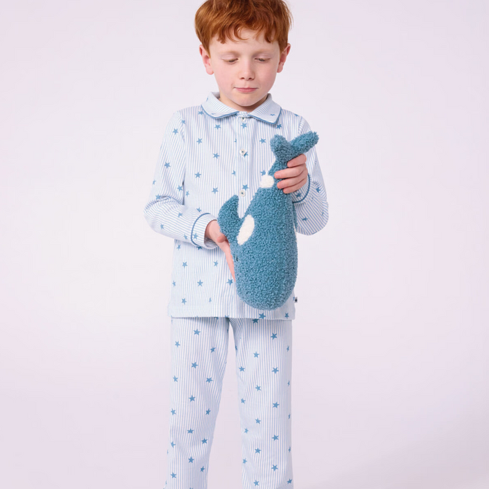 Petit Bateau - Katoenen geknoopte pyjama met sterretjesprint