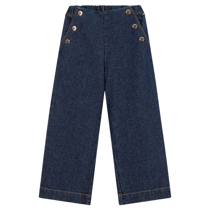 Petit Bateau - Jeansbroek met wijde pijpen - Blauw
