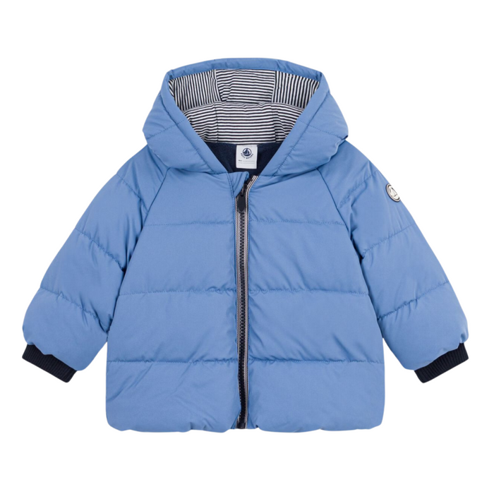 Petit Bateau - Effen donsjas - Blauw