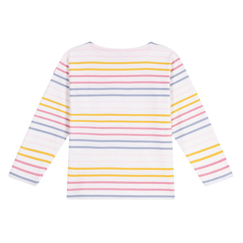 Petit Bateau - Katoenen gestreept marinetruitje - Wit/Multicolour