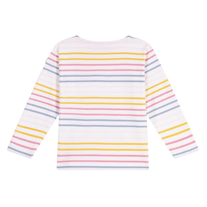 Petit Bateau - Katoenen gestreept marinetruitje - Wit/Multicolour