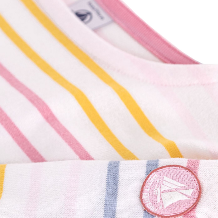 Petit Bateau - Katoenen gestreept marinetruitje - Wit/Multicolour