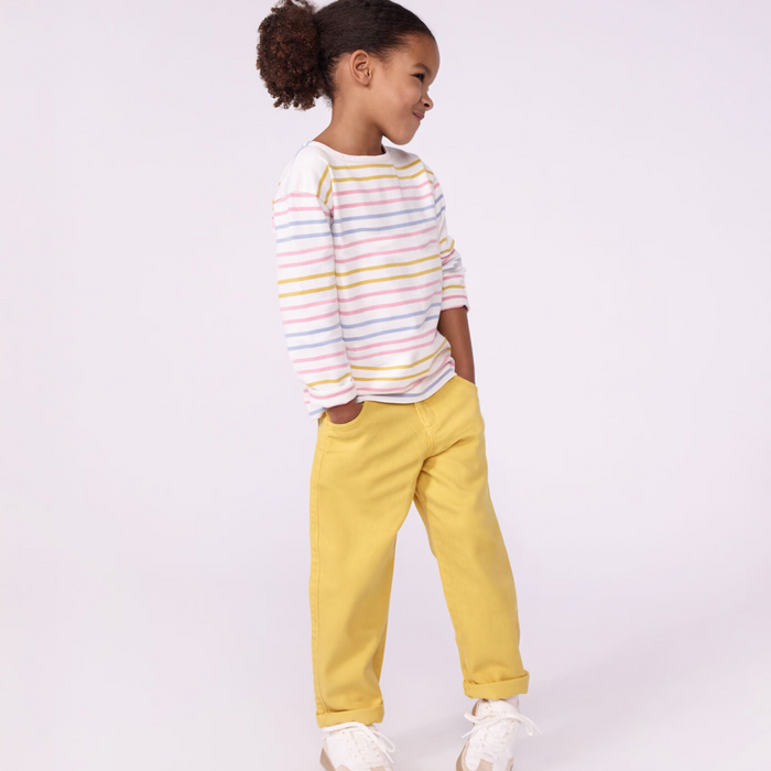 Petit Bateau - Katoenen gestreept marinetruitje - Wit/Multicolour