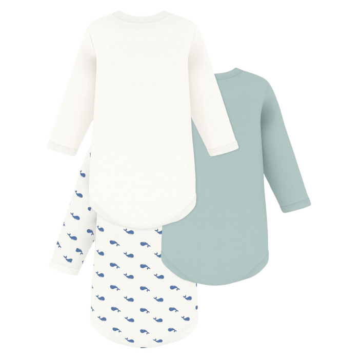 Petit Bateau - Set van 3 body's lange mouwen - Walvisjes