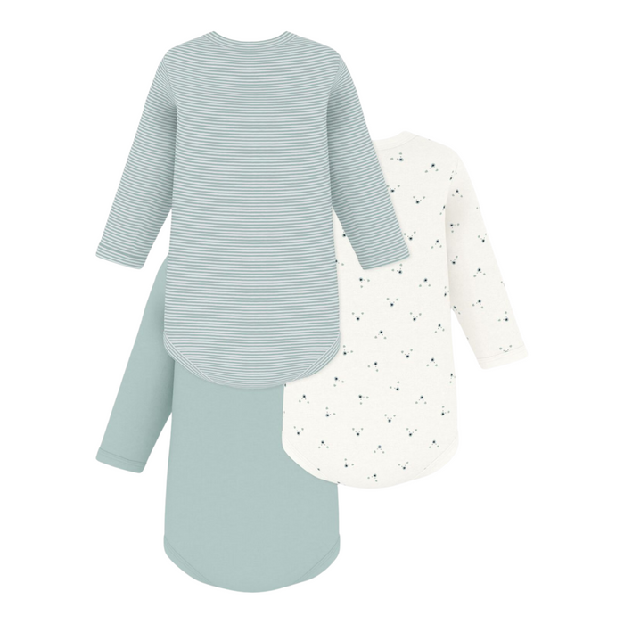Petit Bateau - Set van 3 body's lange mouwen - Mint