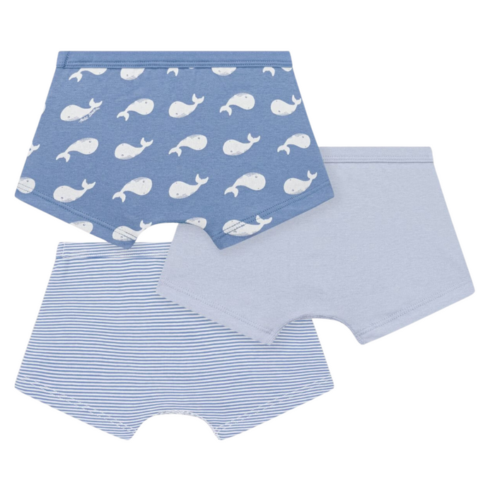 Petit Bateau - Set van 3 boxershorts met walvis