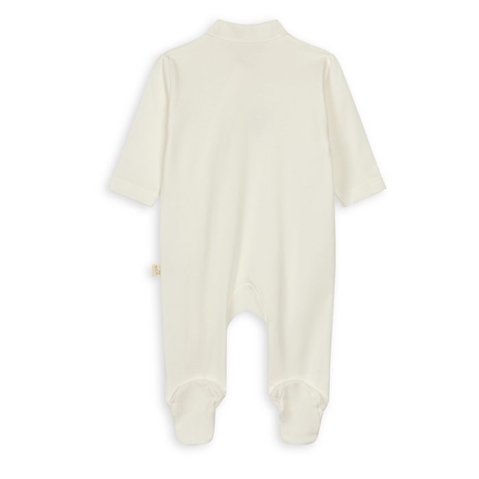Baby Gi - Ivory cotton footie with zipper air balloon