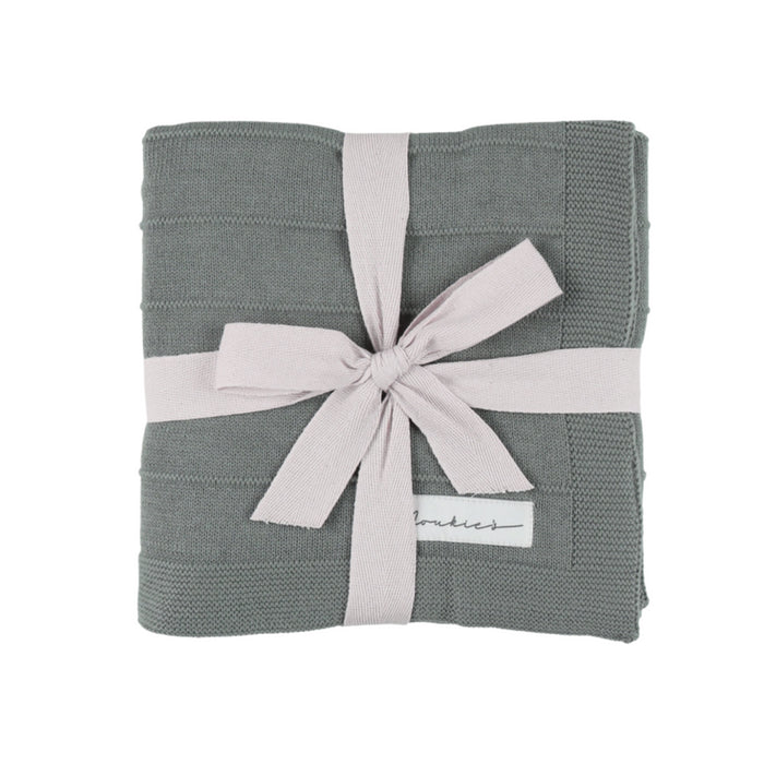 Noukies - Kaki gebreide deken van BIO-katoen 75x100 cm