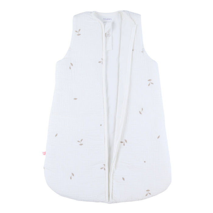 Noukies - Slaapzak F&O 70cm , embroidered muslin - wit