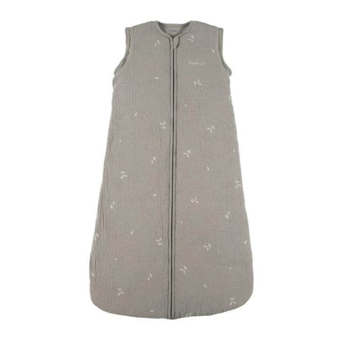 Noukies - F&O Slaapzak 100cm afritsbare mouwen, embroidered muslin - kaki