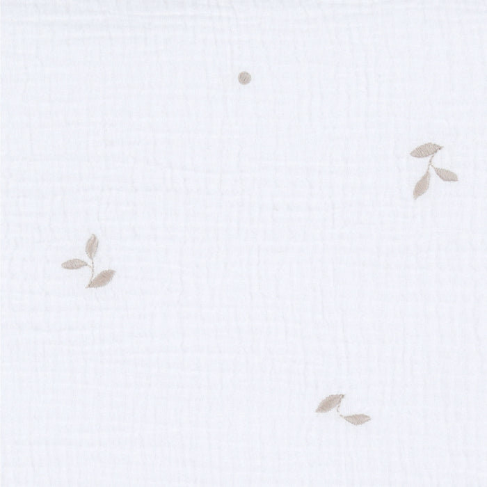 Noukies - F&O Bedomranding, embroidered muslin - wit