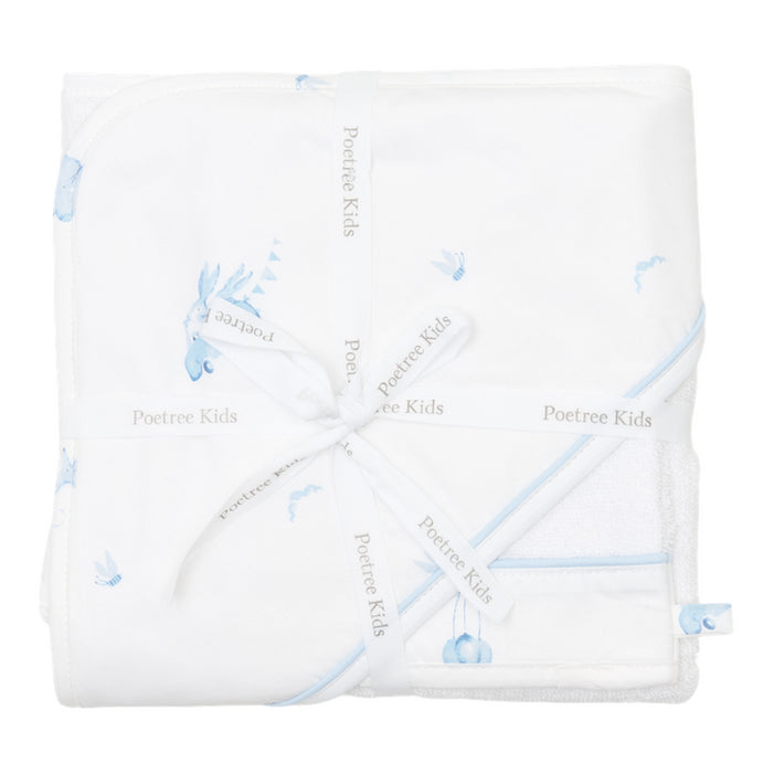 Poetree - Blue Dreams - Badcape & washandje Dieren