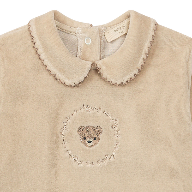 Baby Gi - Babypakje met geborduurd beertje - Taupe