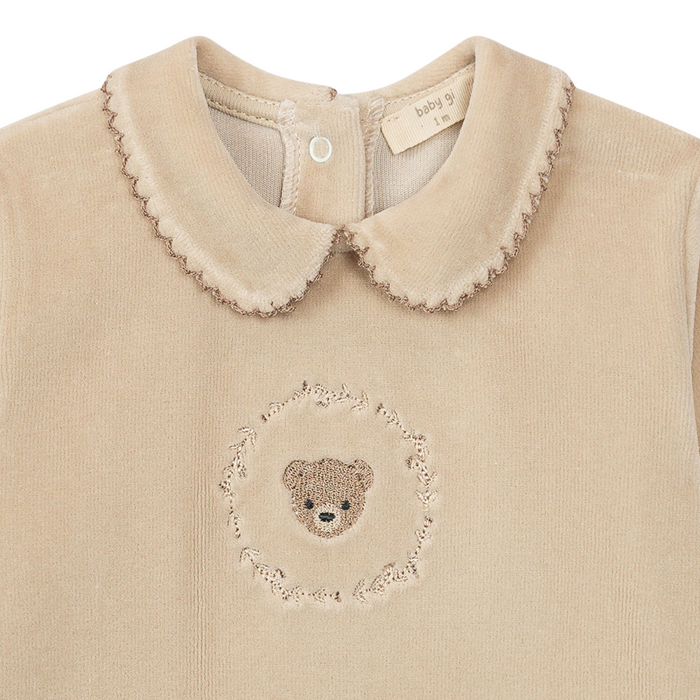Baby Gi - Babypakje met geborduurd beertje - Taupe