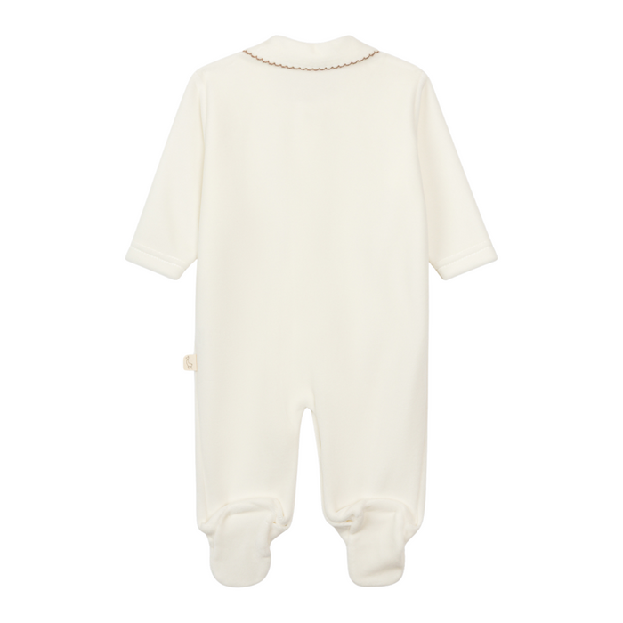 Baby Gi - Babypakje met geborduurd beertje knoopjes vooraan - Ivory